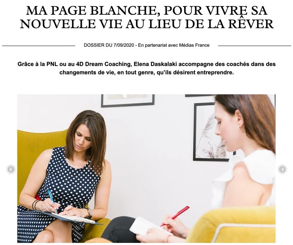 Elena Dasalaki - Coach professionnel à Paris en interview dans Marie Claire